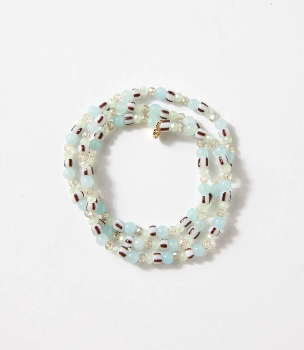 NEW MARLYN SCHIFF women's glass bead wrap bracelet in mint